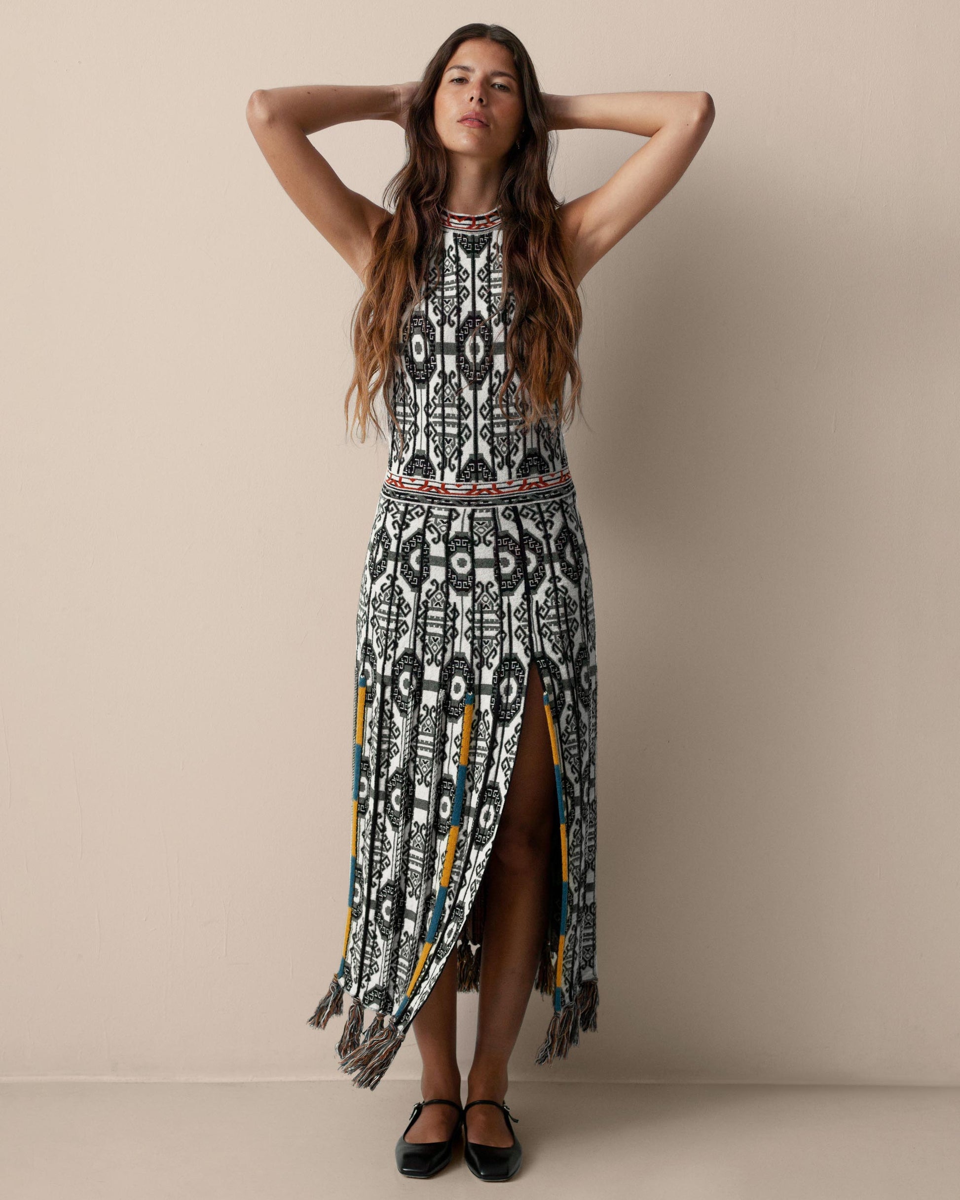 FALLON-dress-etro-beige-brown-yellow-black-wool-vintage-women-luxury-clothing-rare-fashion-curated-art-collection