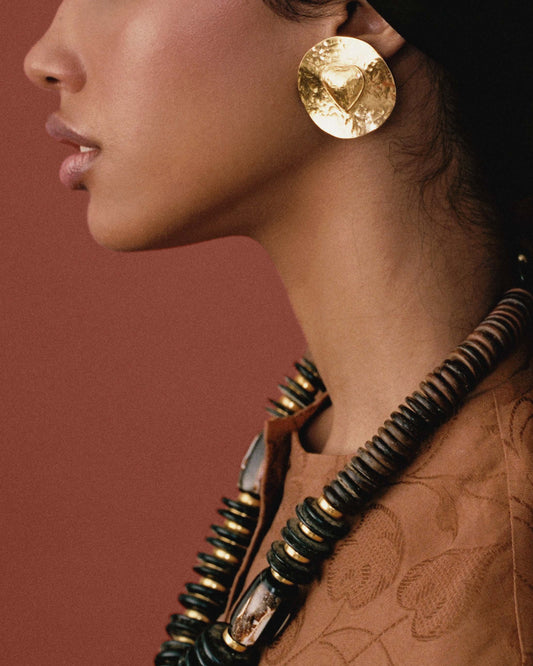 FALLON-earrings-yves saint laurent-heart-ysl-gold-vintage-women-luxury-clothing-rare-fashion-curated-art-collection