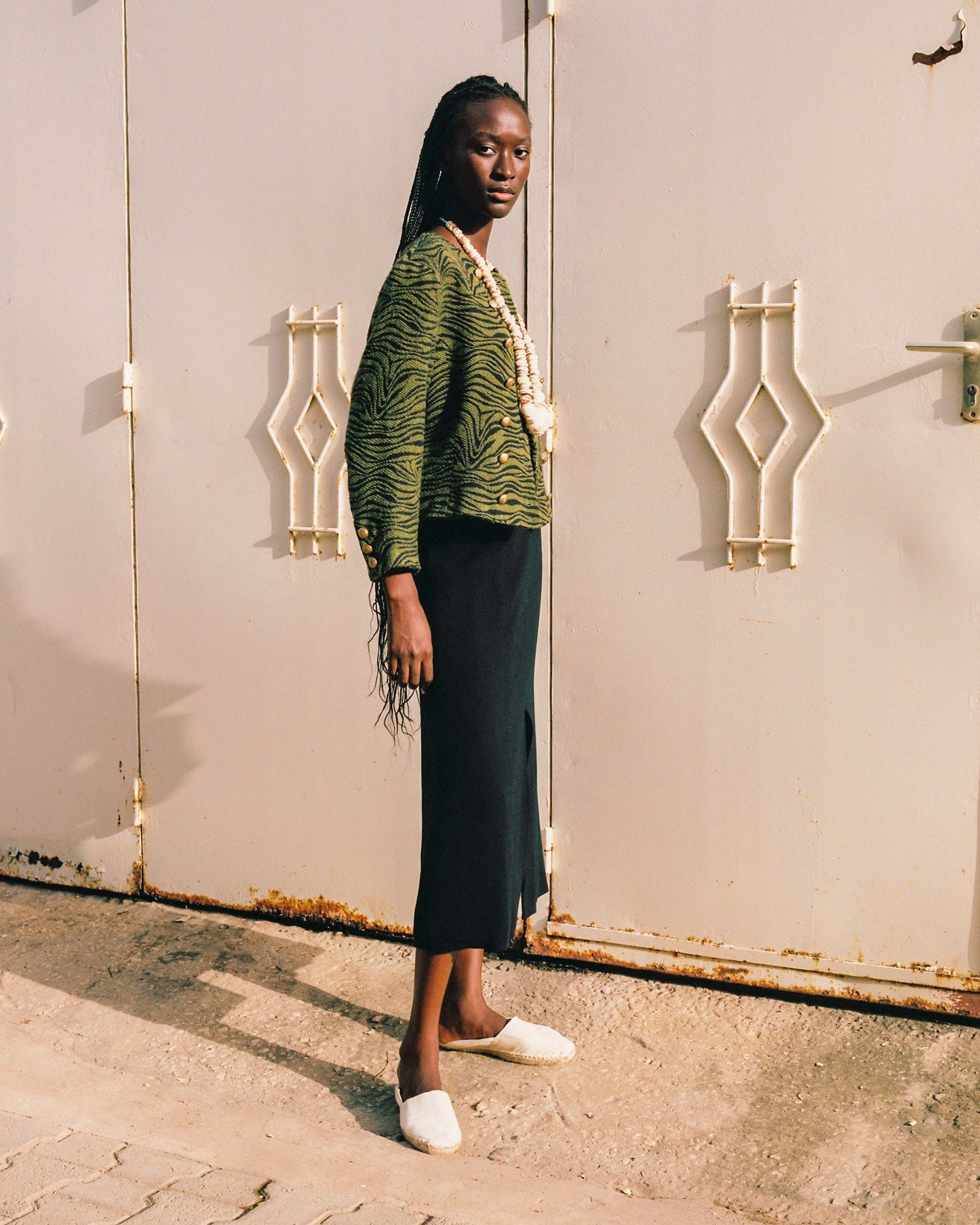 FALLON-jacket-saint laurent-green-zebre-vintage-women-luxury-clothing-rare-fashion-curated-art-collection