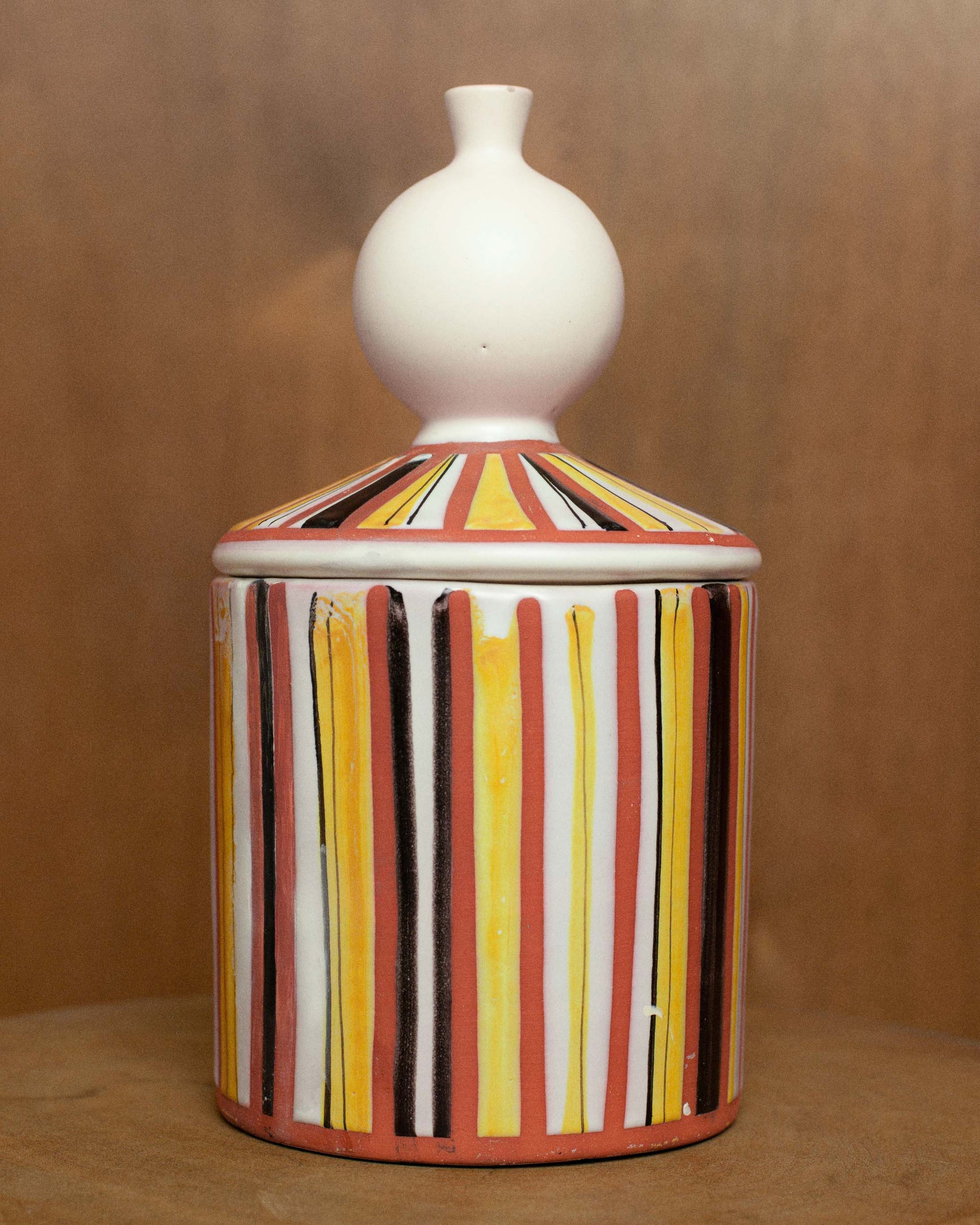 FALLON-pot-roger capron-ceramic-pyjama-pattern-vvintage-women-luxury-clothing-rare-fashion-curated-art-collection