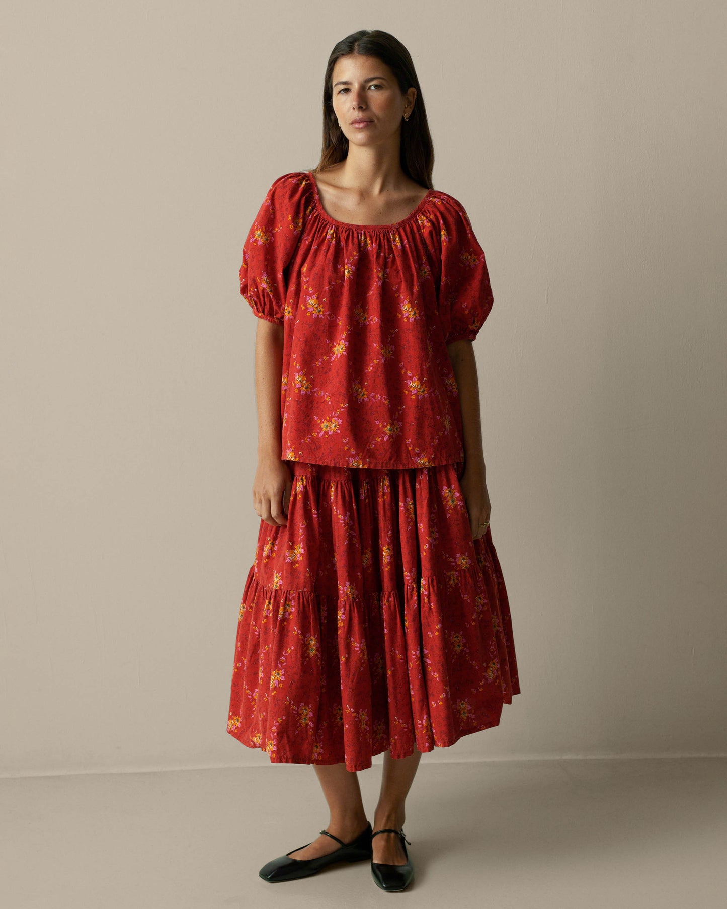 FALLON-set-skirt-blouse-charles demery-red-vintage-women-luxury-clothing-rare-fashion-curated-art