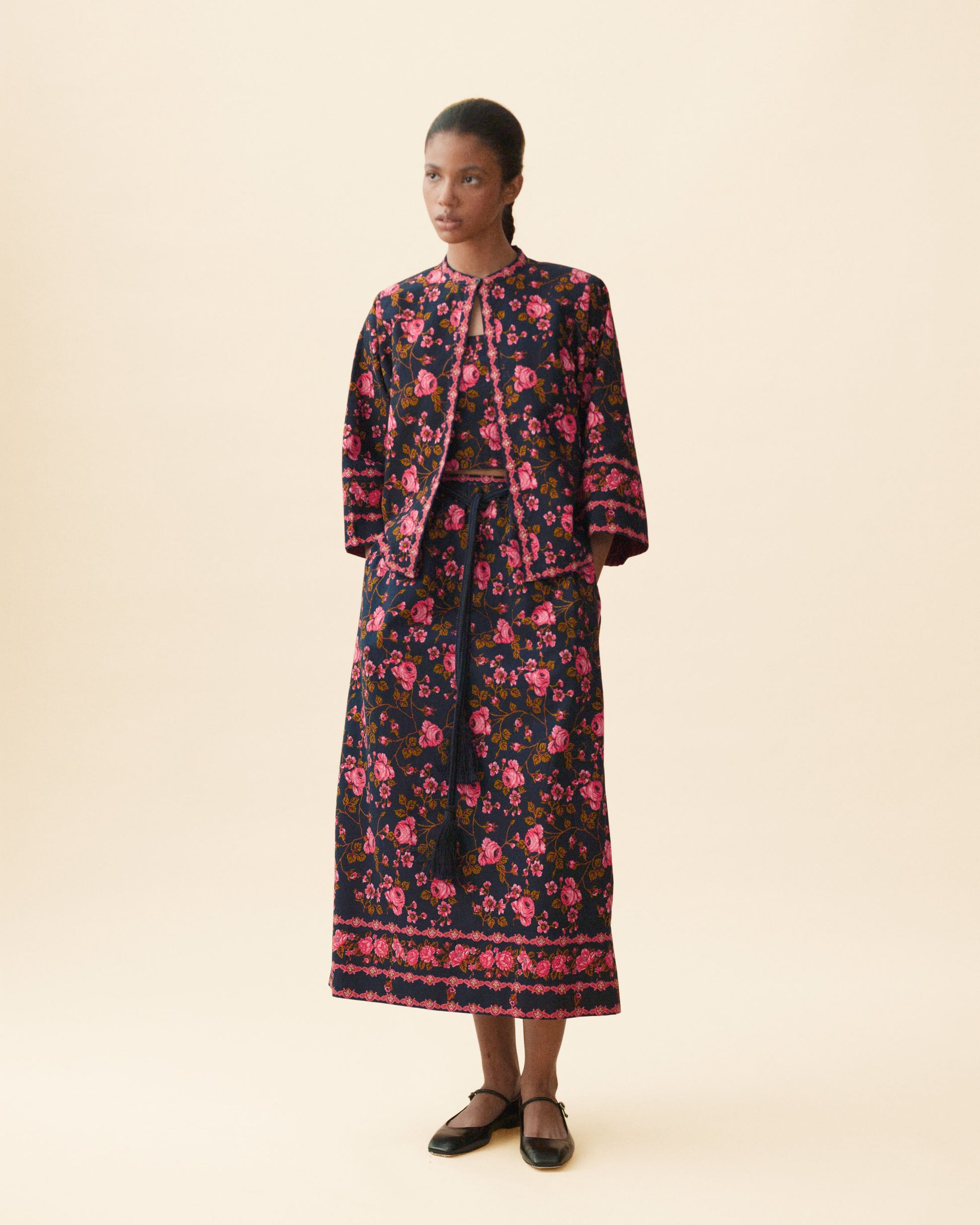FALLON-set-skirt-jacket-top-lanvin couture-pink-coton-vintage-women-luxury-clothing-rare-fashion-curated-art-collection
