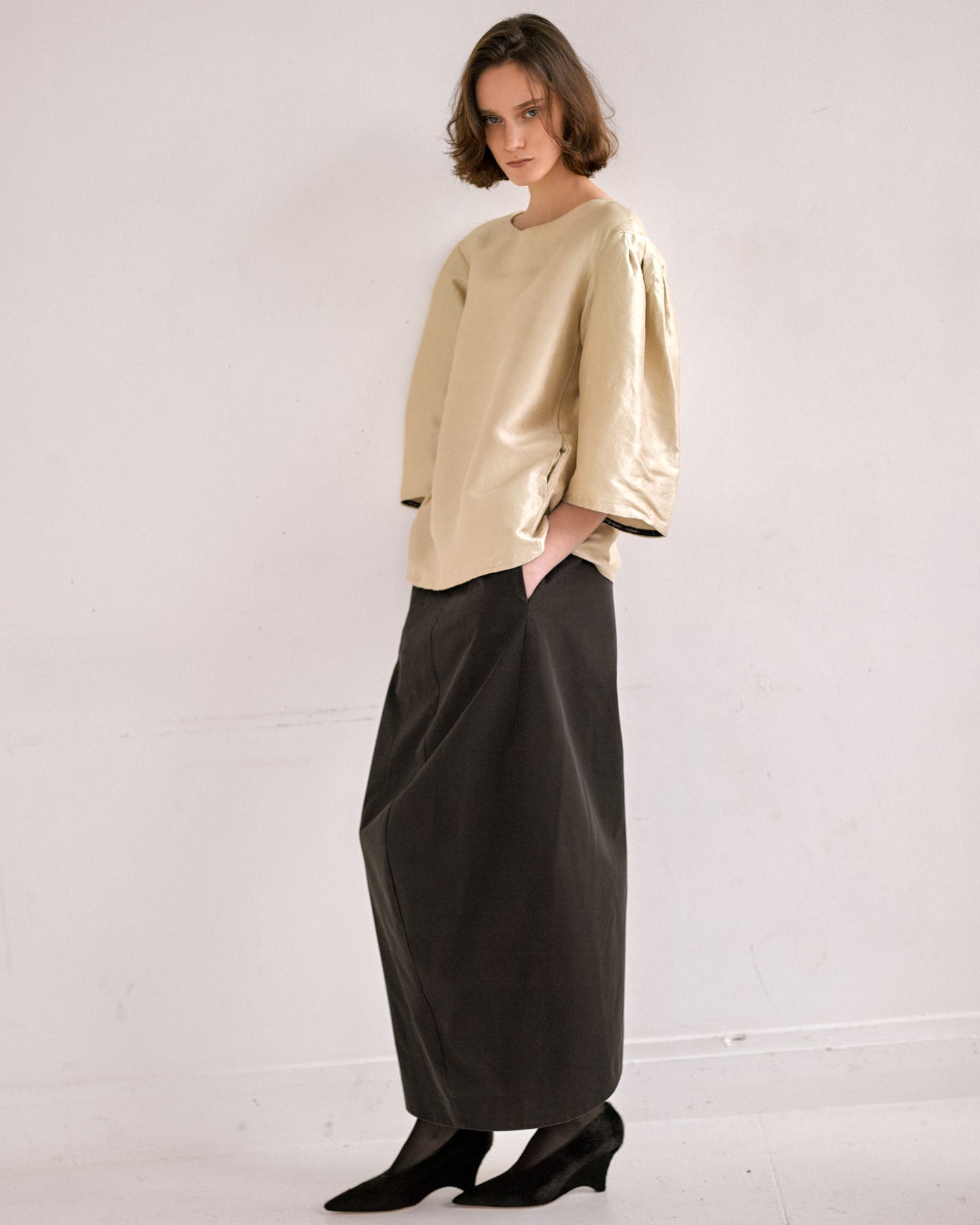 blouse yves saint laurent couture en satin de soie