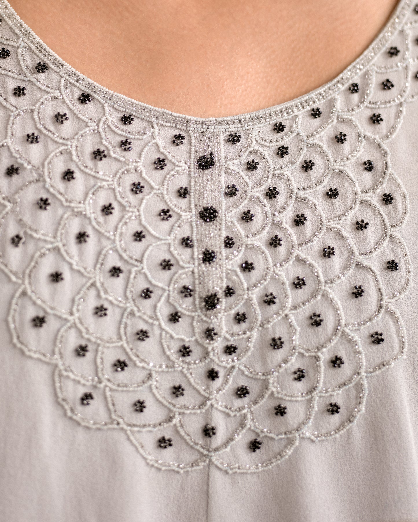 robe vintage Chloé par karl Lagerfeld en soie grise