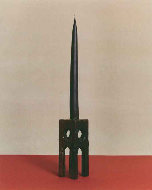Set of 6 black candles