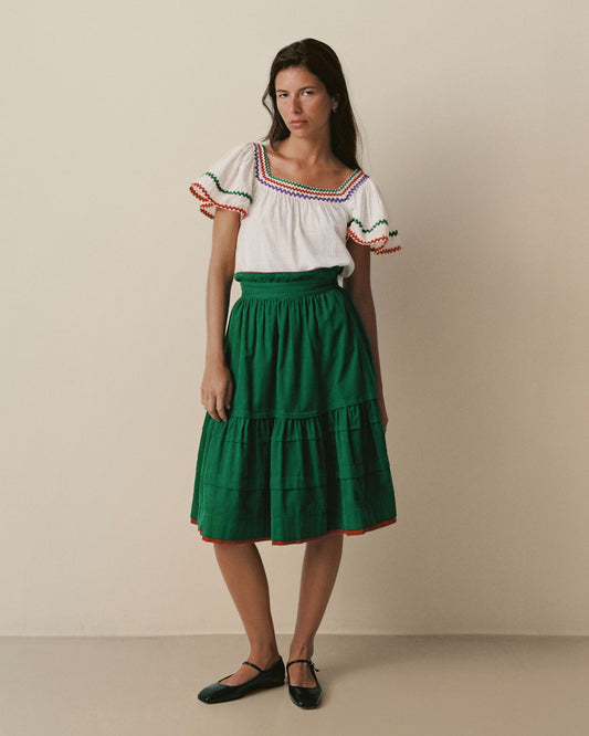 FALLON-blouse-yvessaintlaurent-white-red-green-vintage-women-luxury-clothing-rare-fashion-curated-art