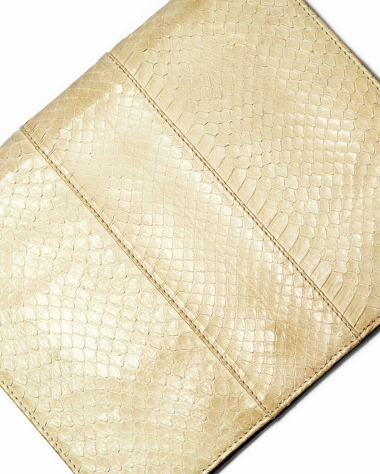 FALLON-clutch-giorgio armani-ecru-python-vintage-women-luxury-clothing-rare-fashion-curated-art-collection