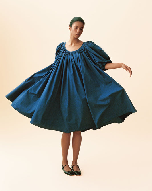 FALLON-dress-yves saint laurent-ysl-blue-vintage-women-luxury-clothing-rare-fashion-curated-art-collection