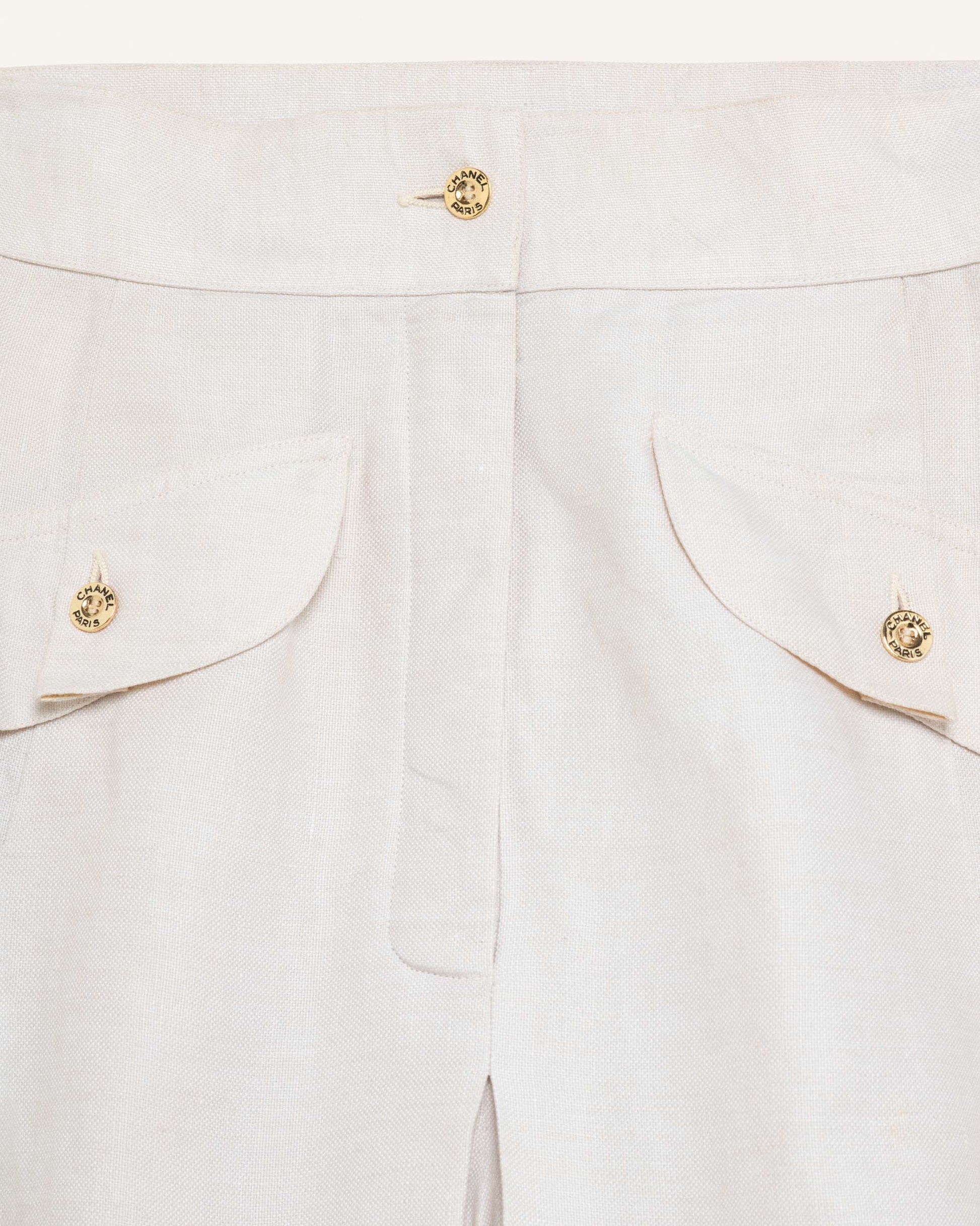 FALLON-jupe-short-chanel-bleige-lin-vintage-luxe-rare-mode-collection-femme00001