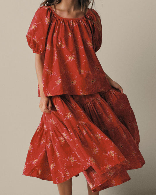 FALLON-set-skirt-blouse-charles demery-red-vintage-women-luxury-clothing-rare-fashion-curated-art