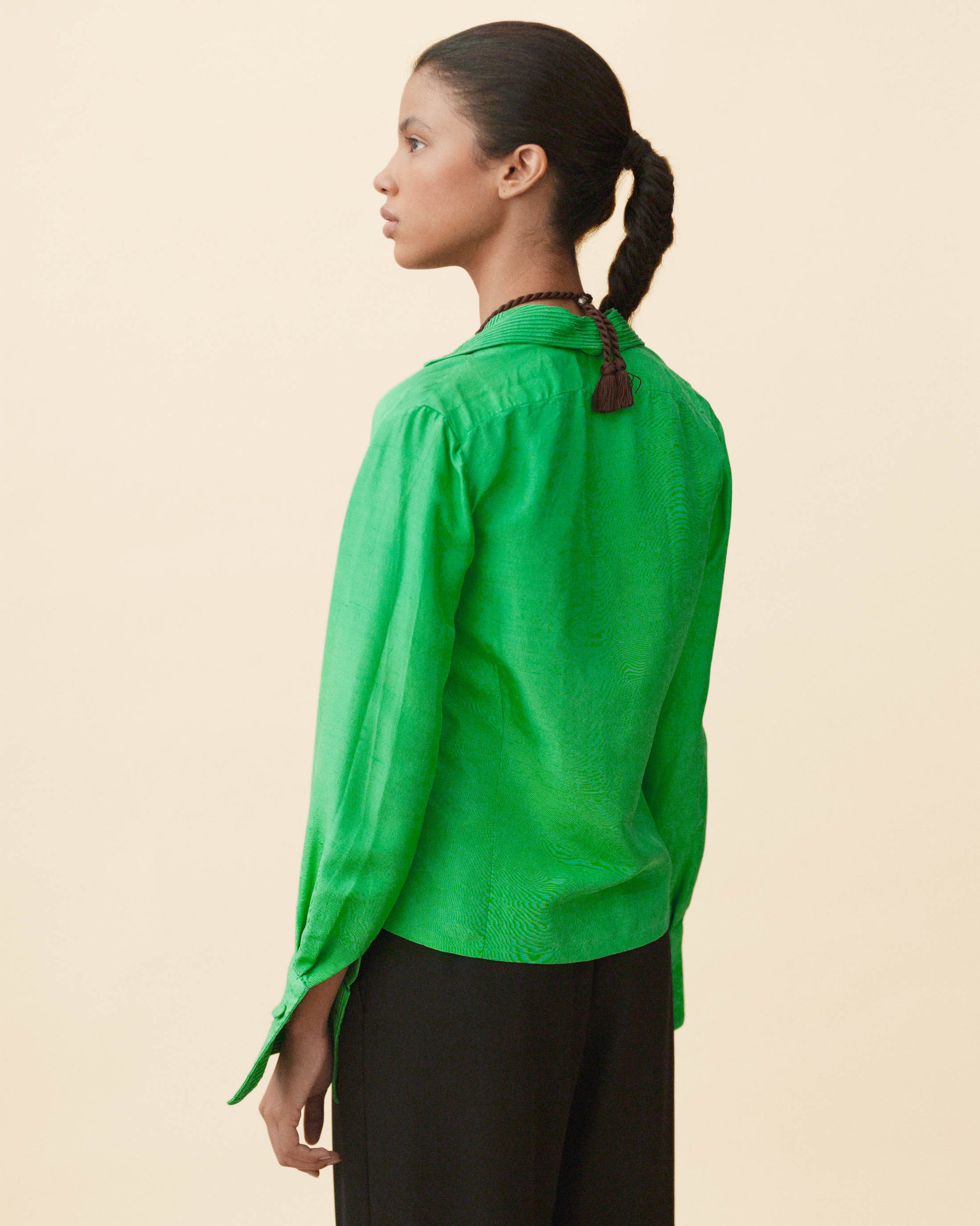 FALLON-shirt-carven-green-silk-vintage-women-luxury-clothing-rare-fashion-curated-art-collection
