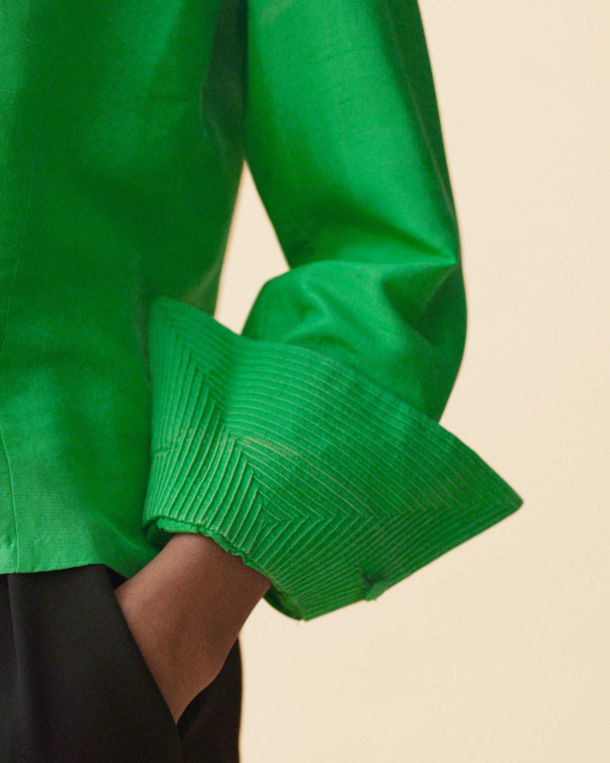 FALLON-shirt-carven-green-silk-vintage-women-luxury-clothing-rare-fashion-curated-art-collection