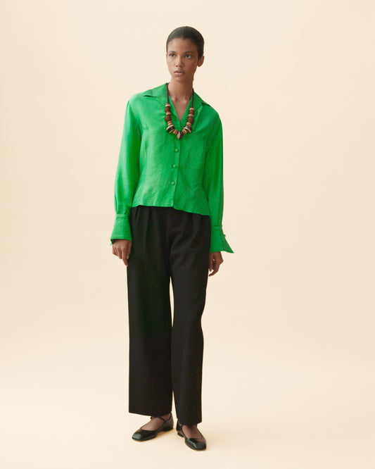 FALLON-shirt-carven-green-silk-vintage-women-luxury-clothing-rare-fashion-curated-art-collection