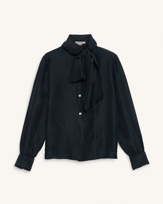 FALLON-shirt-saint laurent rive gauche-black-vintage-women-luxury-clothing-rare-fashion-curated-art
