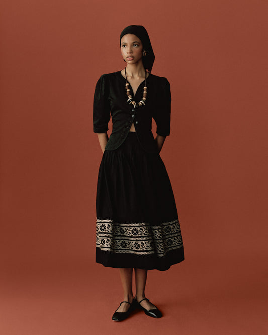FALLON-skirt-yves saint laurent-black-vintage-women-luxury-clothing-rare-fashion-curated-art-collection