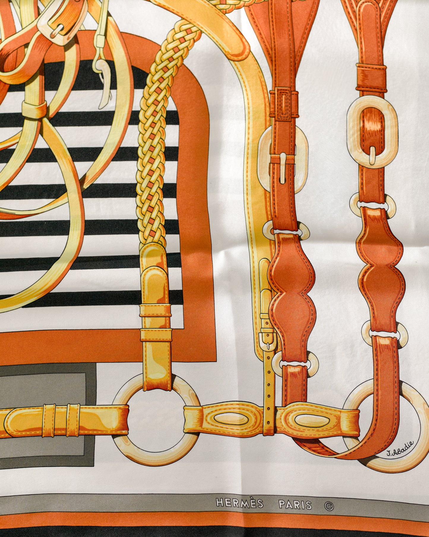 Foulard hermès Coaching en soie 90x90cm