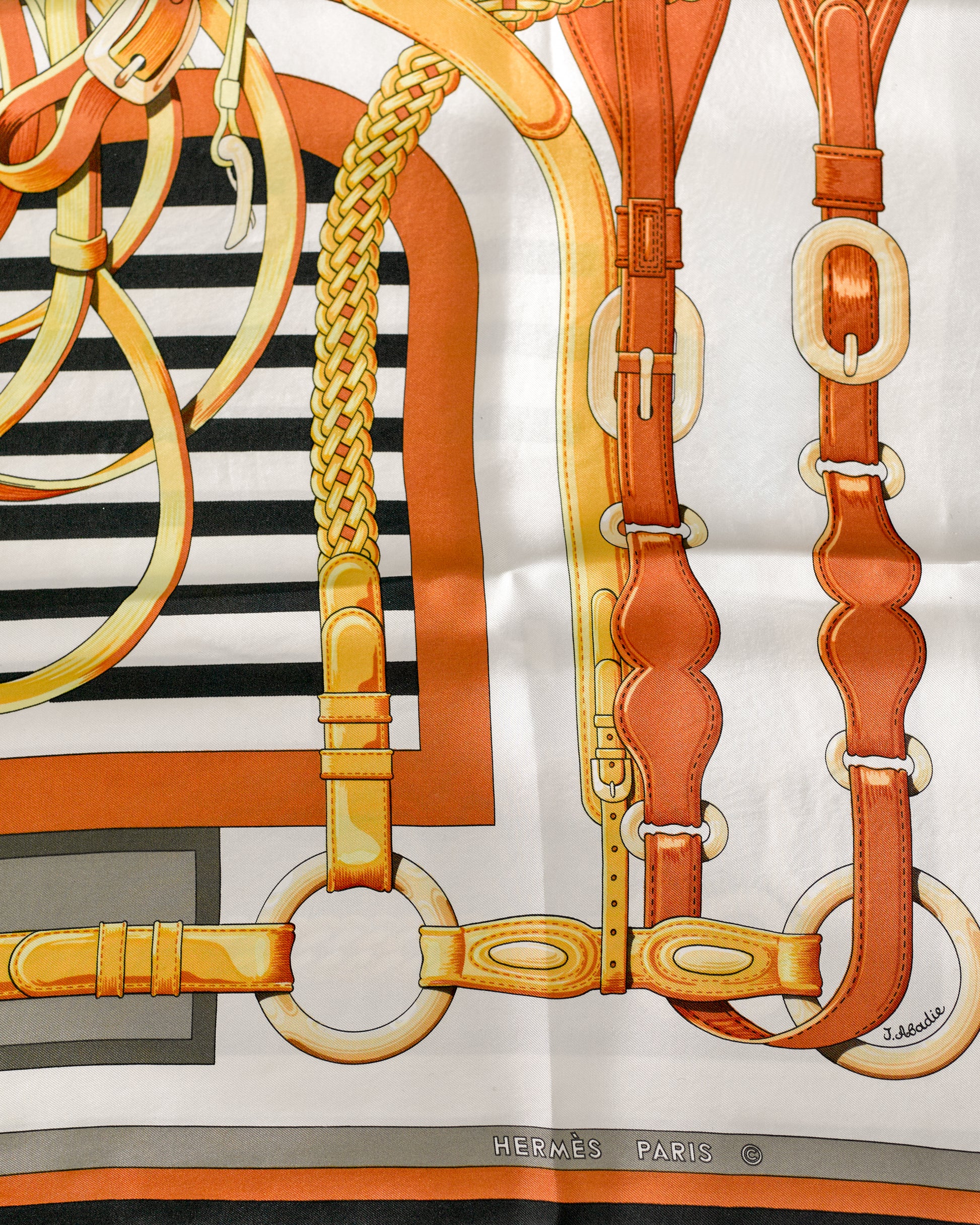 Foulard hermès Coaching en soie 90x90cm