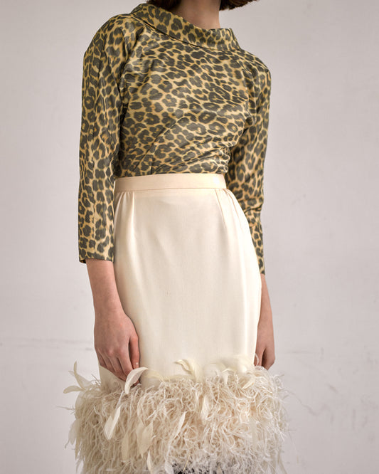 blouse vintage hermès leopard en soie