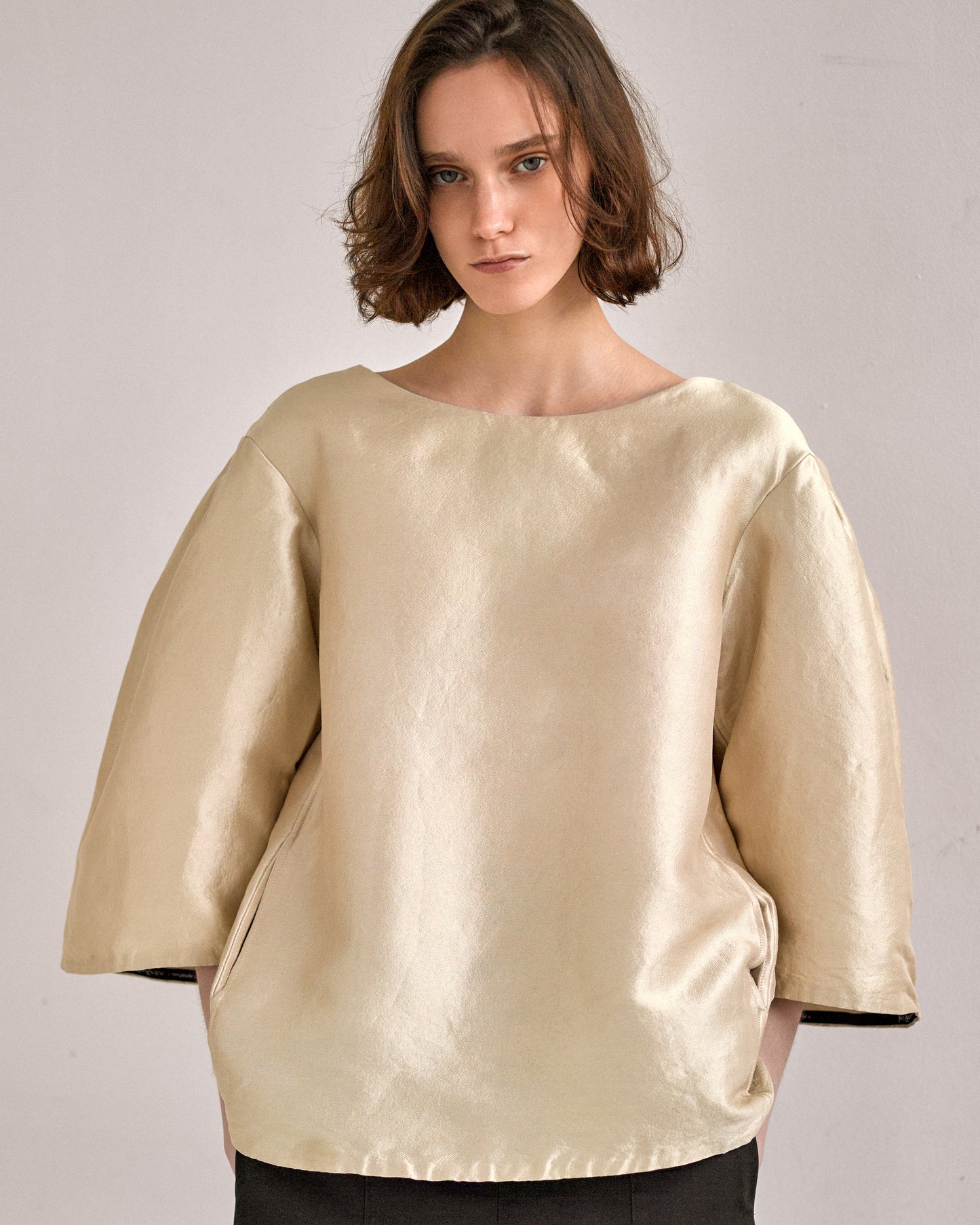 blouse yves saint laurent couture en satin de soie