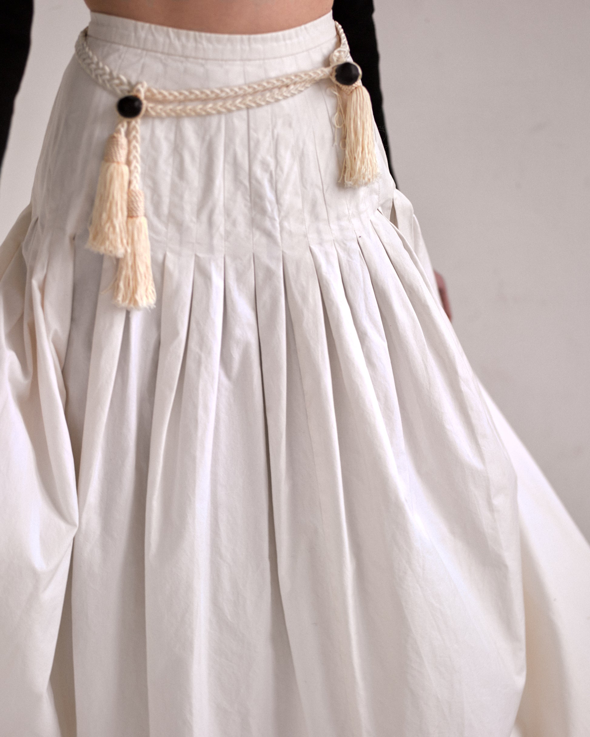 jupe valentino taille haute plissée en coton