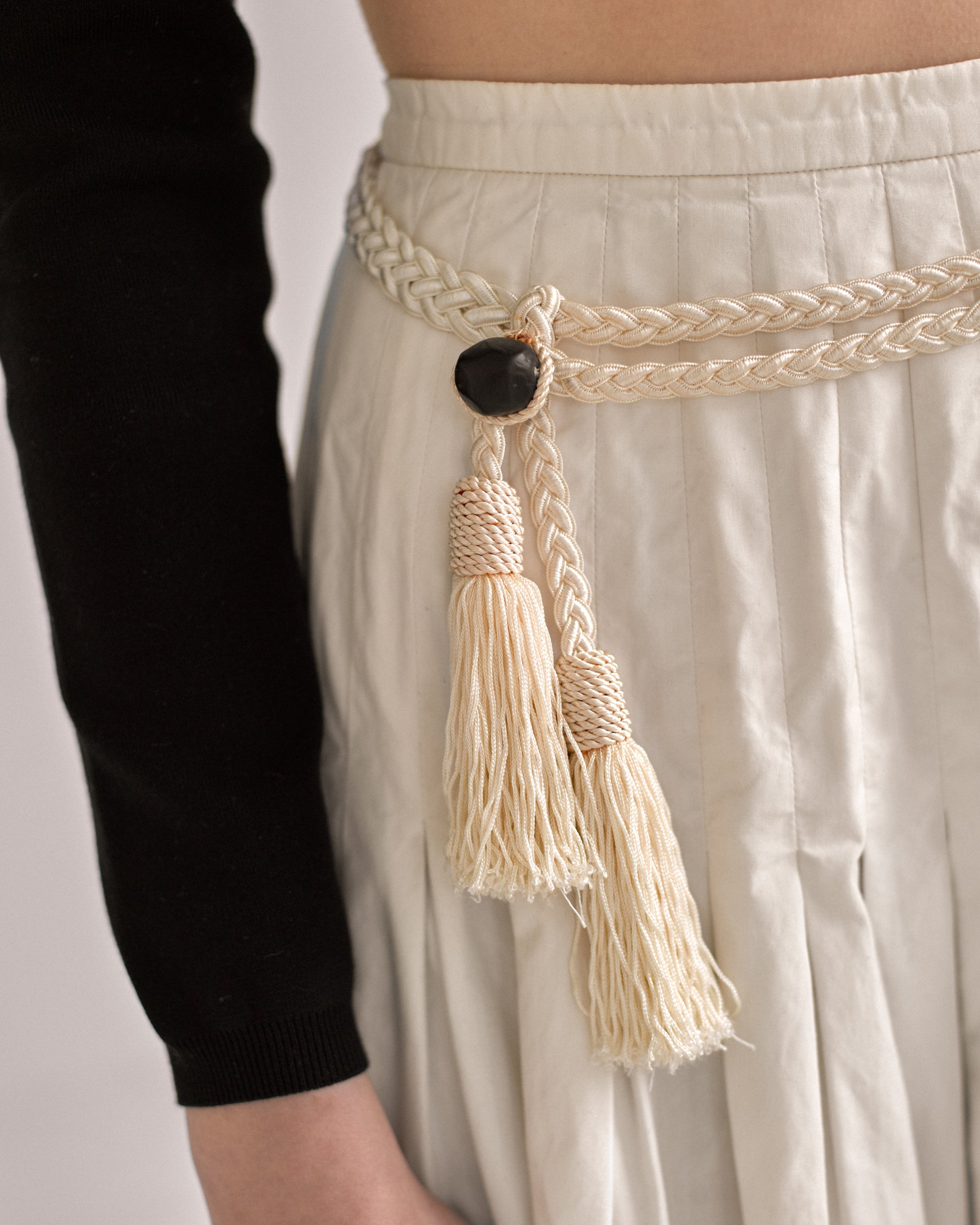 jupe valentino taille haute plissée en coton