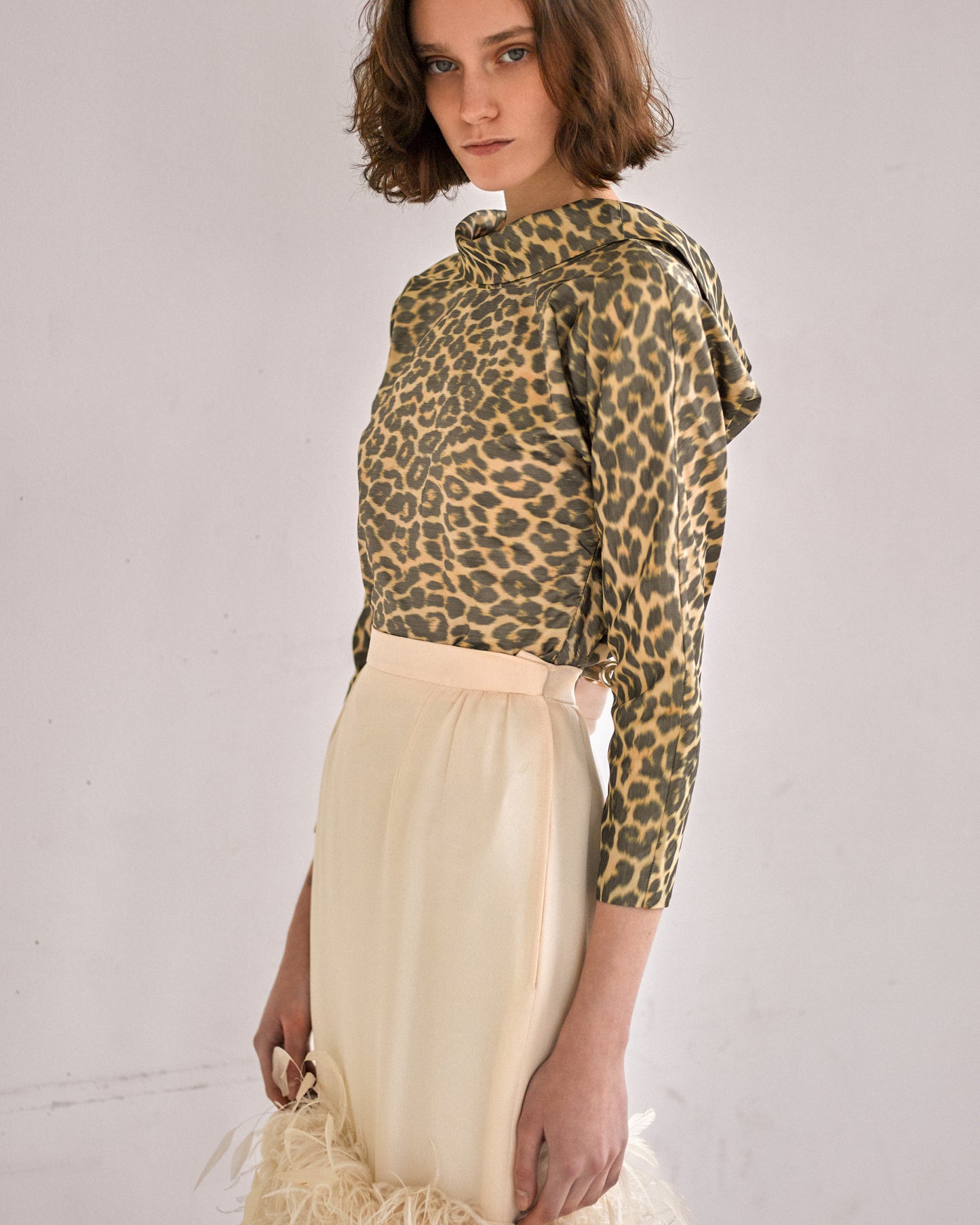 jupe Valentino couture en soie et plumes 