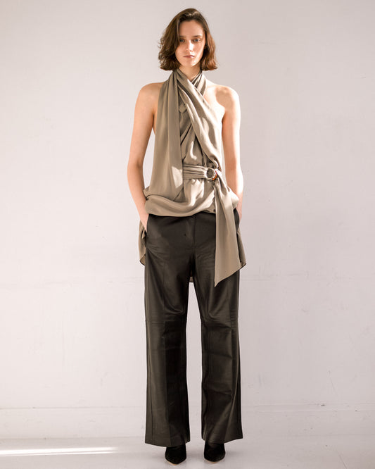 robe vintage gucci resort 2010 en soie grise 